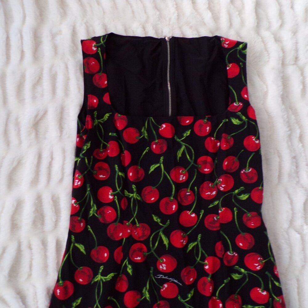 NWOT Dolce & Gabbana STUNNING cherry fruit print midi dress 46/L HOST PICK - Picture 5 of 13
